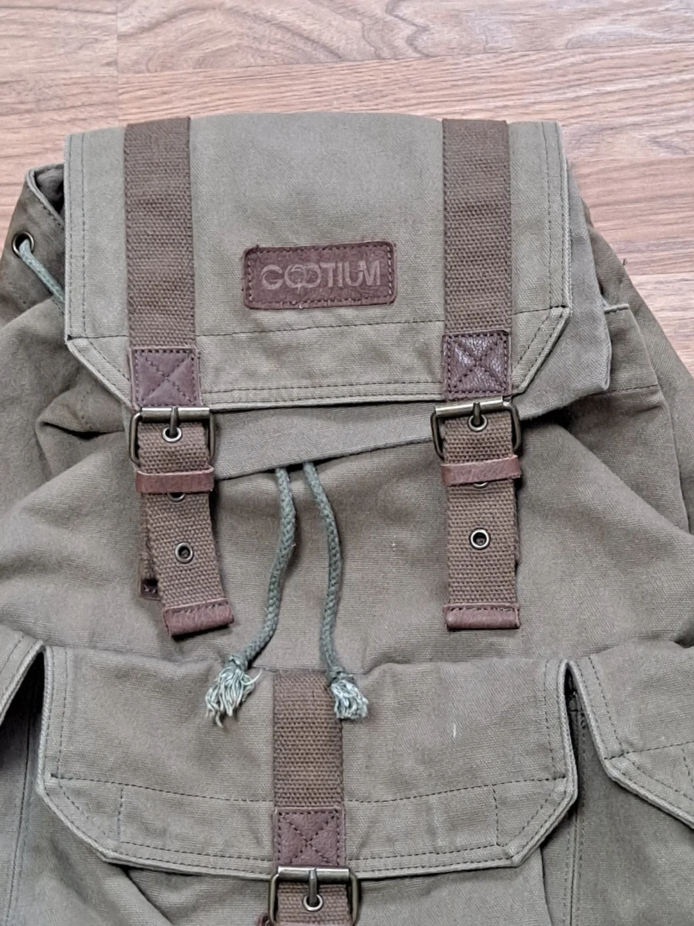 Gootium Canvas Outdoor Backpack - Khaki Brown